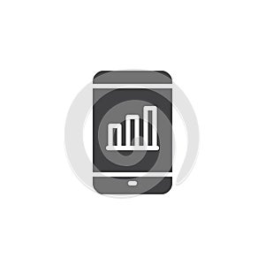 Mobile business chart vector icon