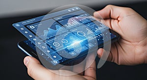 Mobile Business Intelligence Interface on a Smartphone with User Analytics and Data Visualization