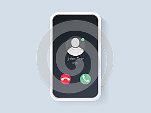 Mobile call screen template. Call screen smartphone interface mockup. Web app ui display template. Vector illustration