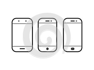 Mobile or cell phone outline vector simple icon