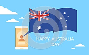 Mobile Cell Smart Phone Hands Australia Day