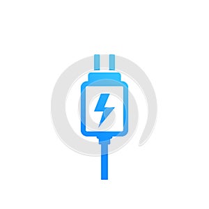 Mobile charger icon on white, vector