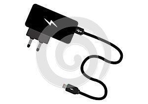 Mobile charger with usb isolated on white background vector