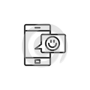 Mobile chat feedback line icon