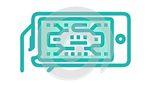 Mobile Circuit Board Vector, Digital Technology Electronics Connectivity Icon. vector design Generative AI