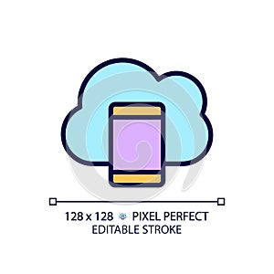 Mobile cloud computing pixel perfect RGB color icon