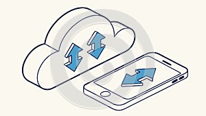 Mobile Cloud Data Sync, Digital Storage, Device Integration, vector design Generative AI