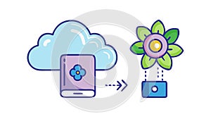 Mobile Cloud Data Sync Vector Icon, vector design Generative AI