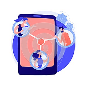 Mobile collaboration vector concept metaphor