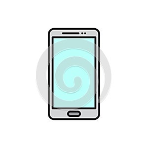 Mobile colored vector icon on white background