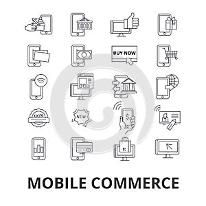 Mobile commerce related icons