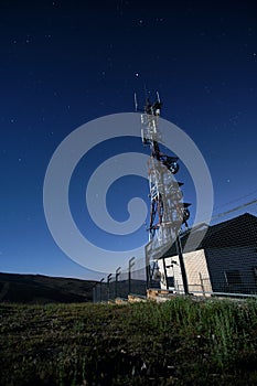 Mobile communication antenne in the middle of the night