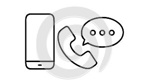 Mobile Communication Icon: Phone Call & Messaging, vector design Generative AI
