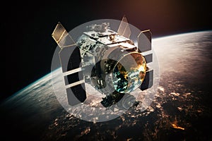 mobile communication satellite around the earth AI Generation