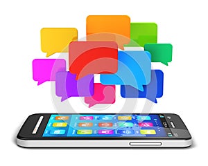 Mobile communication and social media concept