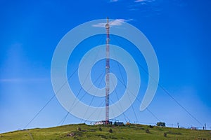 Mobile communication tower on hill top
