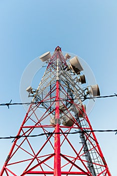Mobile Communication towers with barbed wire