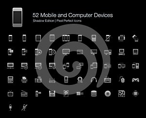 Mobile and Computer Devices Pixel Perfect Icons Shadow Edition.