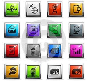 Mobile connection icon set