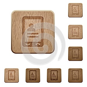 Mobile contacts wooden buttons