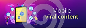 Mobile content concept banner header.