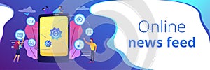 Mobile content concept banner header.
