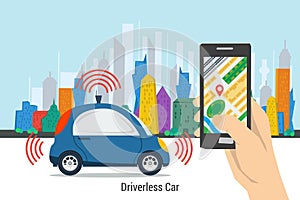 Mobile control for driverless car