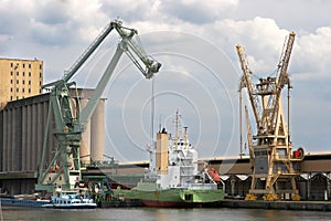 Mobile crane in Antwerp port