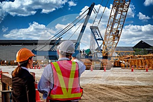 Mobile Crane in Construction Area