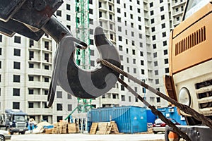 Mobile crane at construction site