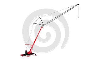 Mobile crane isolated over white background