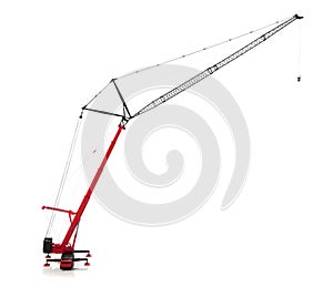 Mobile crane isolated over white background