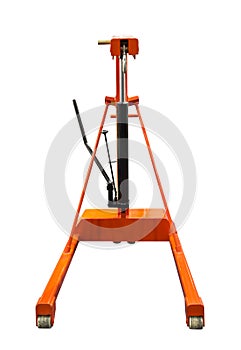 Mobile crane isolated on white background with clipping path