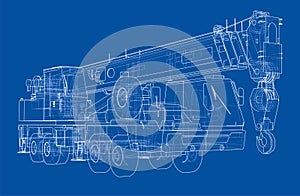 Mobile crane. Vector