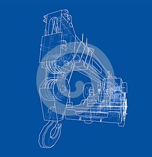 Mobile crane. Vector
