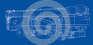 Mobile crane. Vector