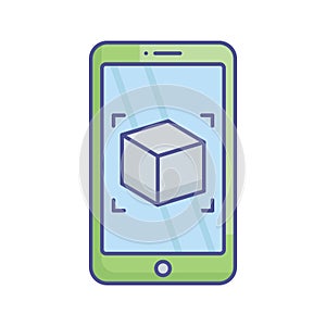 Mobile 3d Flat inside vector icon which can easily modify or edit