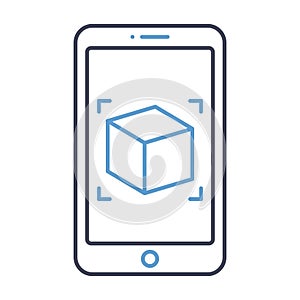 Mobile 3d Flat inside vector icon which can easily modify or edit