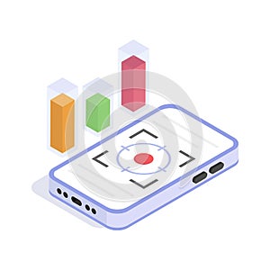 A mobile dashboard displaying data insights through visual charts