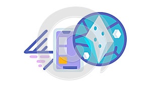 Mobile Data Management Icon, Smartphone Analytics, Digital Insights, vector design Generative AI