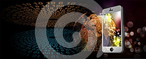 Mobile data Technology binary technology. abstract technology background.