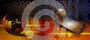 Mobile data Technology binary technology. abstract technology background.