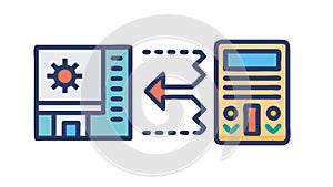 Mobile Data Transfer Cloud Sync Technology, vector design Generative AI