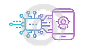 Mobile data transfer, seamless digital connectivity, vector design Generative AI
