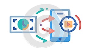 Mobile Data Transfer. Smartphone Sync and Information Exchange. vector design Generative AI