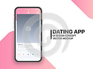 Mobile Dating App Vector Mockup photo