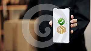 Mobile Delivery Tracking Confirmation with Package Icon