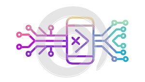 Mobile Development: Coding, Apps Digital Innovation, vector design Generative AI