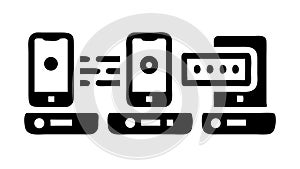 Mobile Device Connectivity and Data Transfer, vector design Generative AI