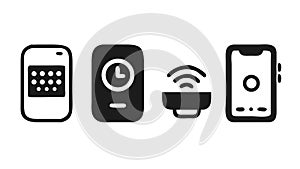 Mobile Device Connectivity Icons for Smartphones, vector design Generative AI